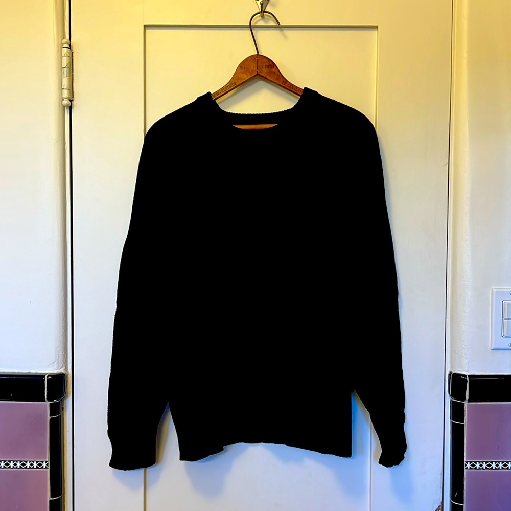 Everlane Black Cashmere & Wool Crewneck Sweater Size L